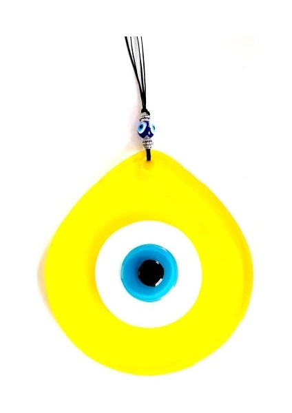 Mavi Nazar Boncuklu Sarı Renk Nazar Boncuklu Damla Desen El Yapımı Duvar Süsü Hediyelik Eşya