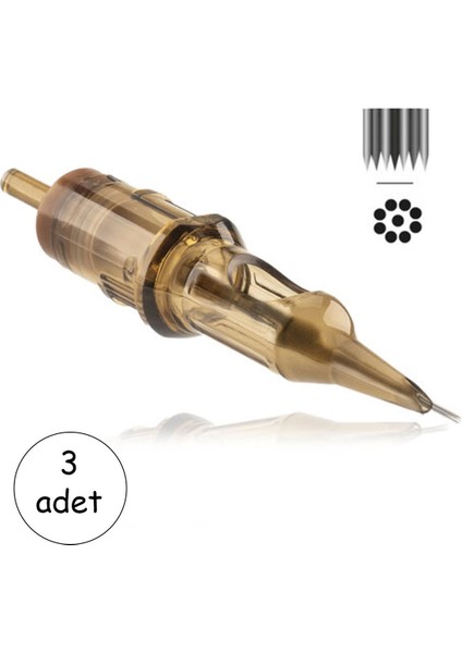 Kartuş Dövme Iğnesi 9rl 3’lü Set – Çizgi Iğnesi #1209RL - Round Liner Cartridge Tattoo Needle