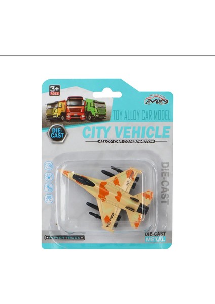 Die Cast Metal F-16 Benzeri Savaş Uçağı Turuncu Kamuflaj Kız Erkek Çocuk Oyuncak Eğitici Oyuncaklar