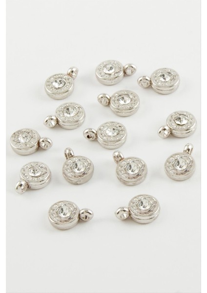 Techmrt Taşlı Kolye Ucu Aparat 1 Adet-Gümüş Rengi