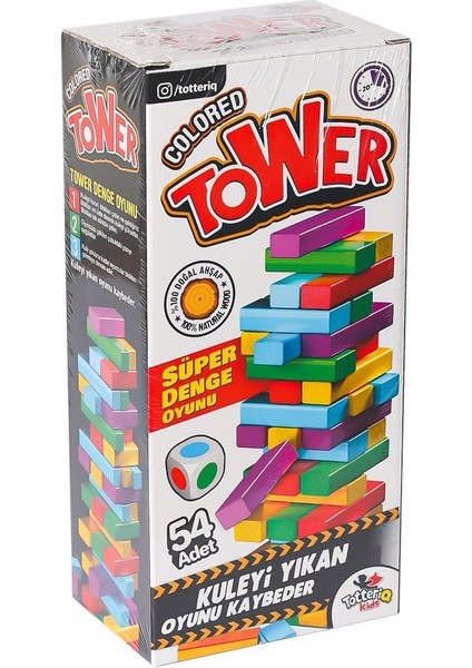 7315 Renkli Tower Süper Denge Oyunu -Totteriq Kız Erkek Çocuk Oyuncak Eğitici Oyuncaklar