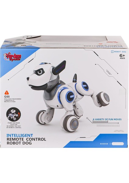 G55 Kumandalı Şarjlı Işıklı Müzikli Interaktif Robot Köpek -Vardem Oyuncak Kız Erkek Çocuk Oyuncak E modelleri