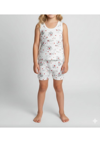 2'li Çocuk Pamuklu Atlet ve Boxer Külot Seti | Alerji Yapmayan %100 Pamuk Askılı Atlet | Nefes Alan Rahat Kumaş – Renkli ve Desenli Modeller