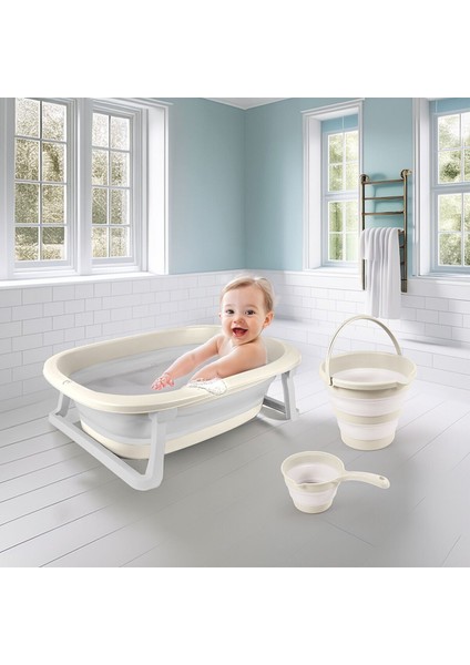 7271 Katlanabilir Banyo Seti 3lü Bej Kız Erkek Çocuk Oyuncak Eğitici Oyuncaklar