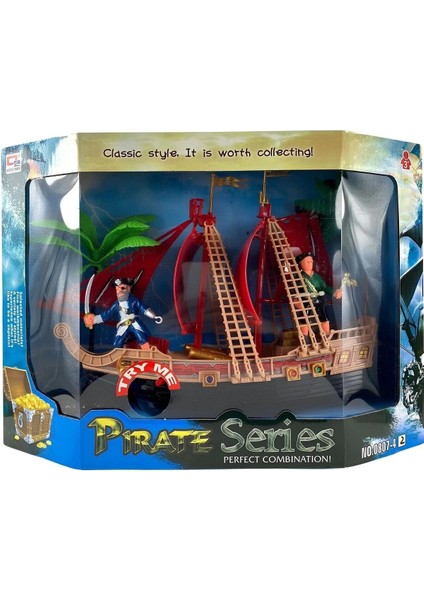 0807-42 Büyük Işıklı Sesli Korsan Set 12 Kız Erkek Çocuk Oyuncak Eğitici Oyuncaklar