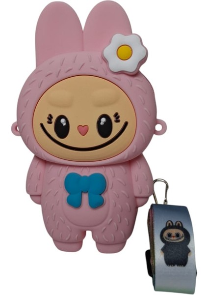 Kız Çocuk Labubu Model Fiyonk Detaylı Pembe Renk Silikon Askılı Çanta Cüzdan fırsatları