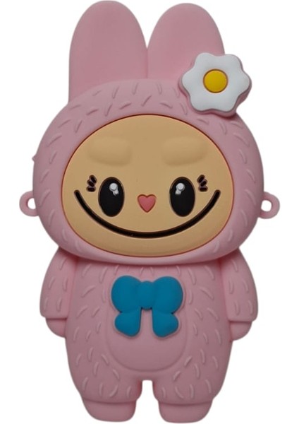 Kız Çocuk Labubu Model Fiyonk Detaylı Pembe Renk Silikon Askılı Çanta Cüzdan indirimleri