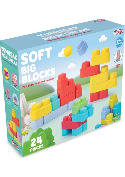Yumuşak Big Bloklar 24 Parça Kız Erkek Çocuk Oyuncak Eğitici Oyuncaklar modelleri