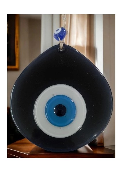 Mavi Nazar Boncuklu Siyah Renk Nazar Boncuklu Damla Desen El Yapımı Duvar Süsü fırsatları