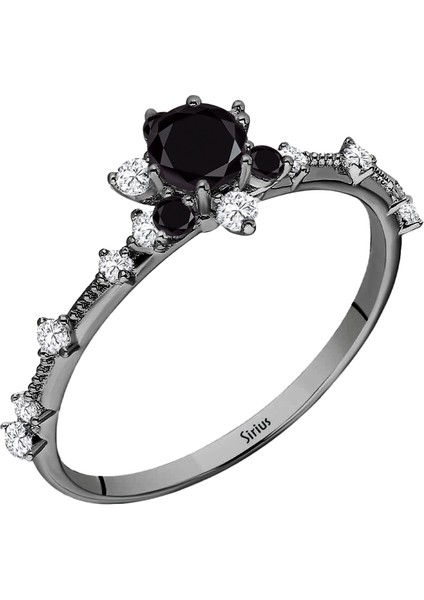 Siyah Pırlanta Black Dahlia Yüzük 0402R0069