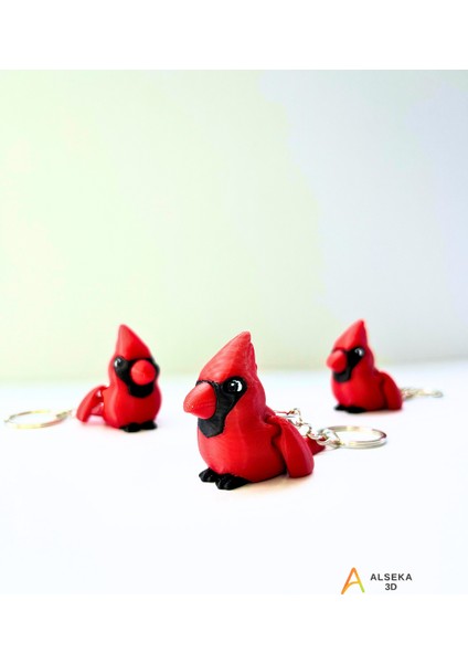 - 3D Baskı Kardinal Kuşu Figürlü Anahtarlık fiyatları