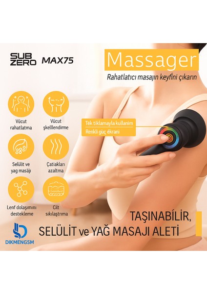💪 Subzero MAX75 Taşınabilir Vücut Şekillendirme Makinesi | Yağ Yakma ve Masaj Aleti