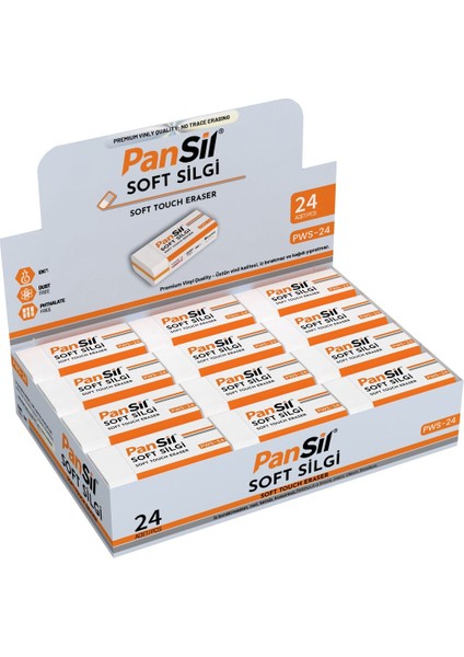 Pansil Beyaz Soft Silgi-24 Adet