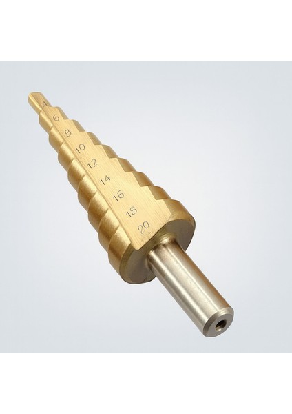 Kademeli Matkap Ucu 4 20 mm Titanyum Kaplama Metal Sac Delme Spiral Uç Seti Konik Basamaklı Çelik
