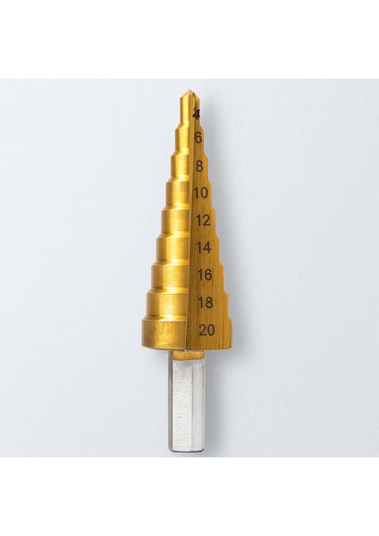 Kademeli Matkap Ucu 4 20 mm Titanyum Kaplama Metal Sac Delme Spiral Uç Seti Konik Basamaklı Çelik modelleri