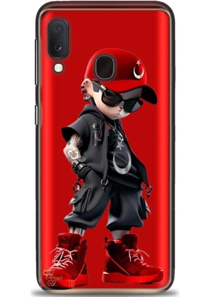 Samsung Galaxy A20E Hd Baskılı Kılıf + Seramik Tam Kaplayan Ekran Koruyucu 250