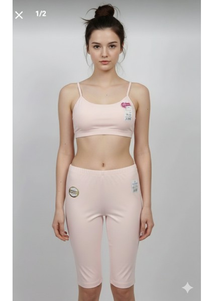 Kız Askılı Bralet ve Kapri Takımı