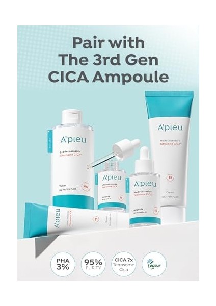 A'pıeu Madecassoside Tetrasome Cica Krem Hassas Ciltler Için, 50ML