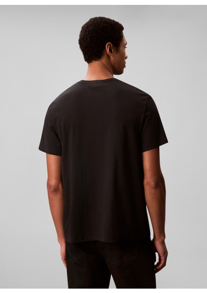 Bisiklet Yaka Siyah Erkek T-Shirt LV04RD823GUB1_SS 20S Eu Ck Overlap fırsatları