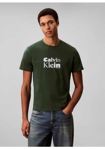 Bisiklet Yaka Yeşil Erkek T-Shirt LV04RD820GLLG_SS 30S Eu Calvın Kleı fiyatları