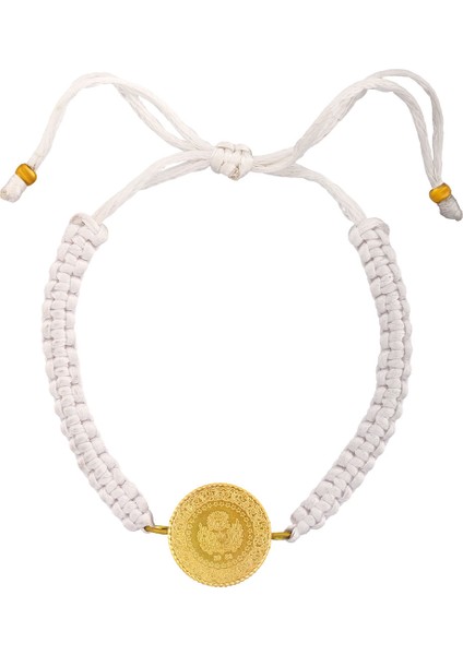 22 Ayar Çeyrek Altınlı Beyaz Ipli Bileklik fırsatları