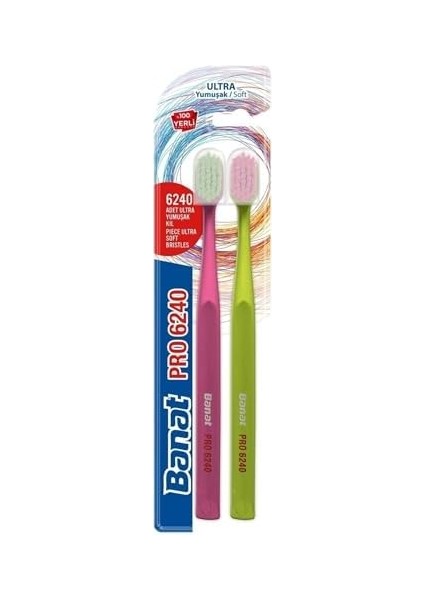 Banat Pro 6240 Ultra Yumuşak Diş Fırçası x 2 Adet, 515665G