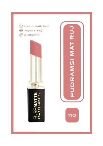 Golden Rose Pure Matte Powder Lipstick No: 110 - Pudralı Mat Ruj modelleri