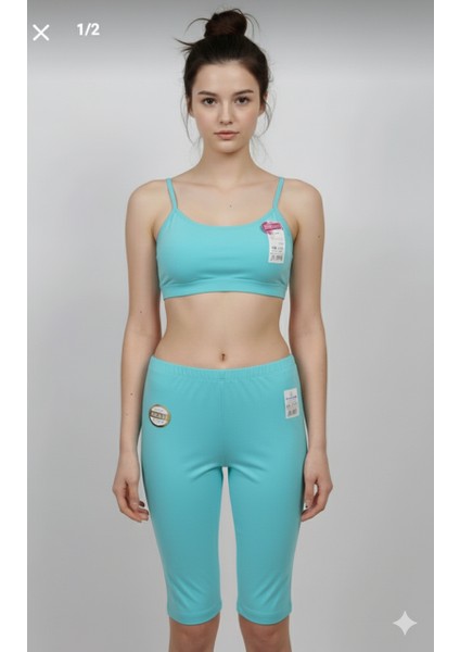 Kız Askılı Bralet ve Kapri Takımı