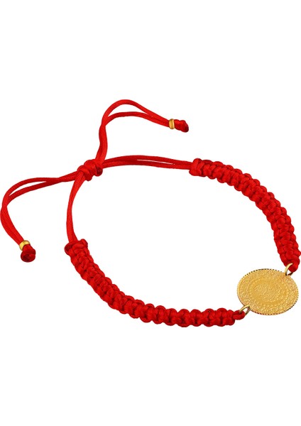22 Ayar Yarım Altınlı Kırmızı Ipli Bileklik modelleri