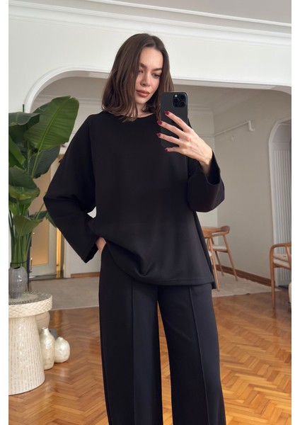 Yaka Detay Modal Takım- Siyah fiyatları