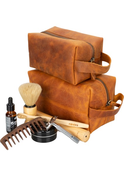 Galli Hakiki Deri Seyahat Kozmetik Çantası, Large