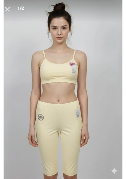 Kız Askılı Bralet ve Kapri Takımı