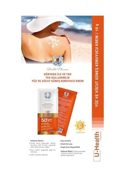 U Health Güneş Kremi 50 Spf 50 Adet fiyatları