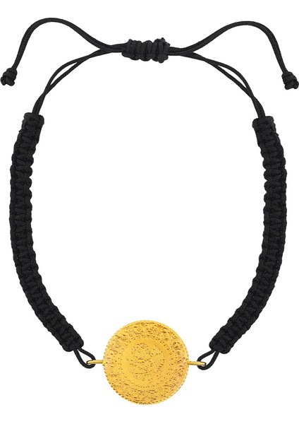 22 Ayar Yarım Altınlı Siyah Ipli Bileklik fiyatları