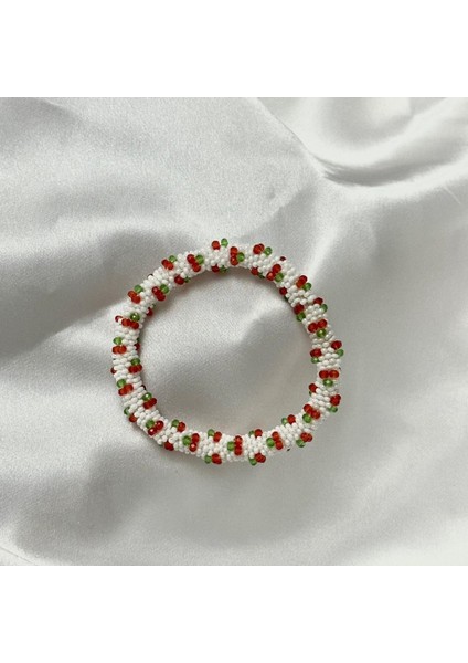 Kiraz El Işçiliği Kadın Bileklik Blks1 Beyaz Renk 19CM Takı modelleri