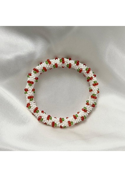 Kiraz El Işçiliği Kadın Bileklik Blks1 Beyaz Renk 19CM Takı fırsatları