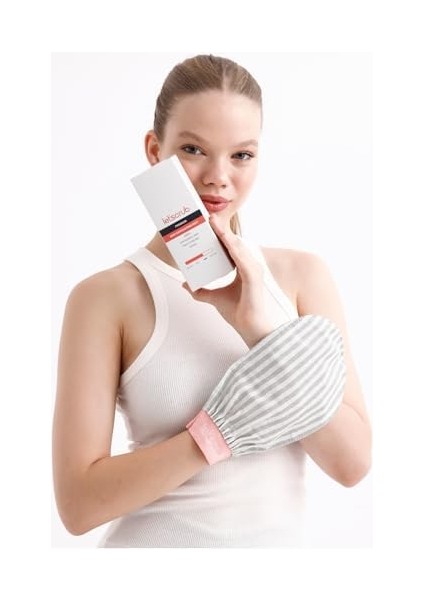 Let'scrub Premium Ekru Zebra Banyo Duş Kesesi Peeling ELDIVENI%100 Floş Ipek Normal Ciltler Için modelleri
