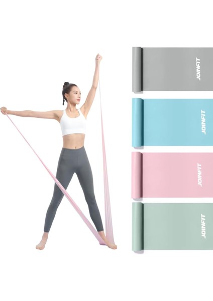 Joınfıt Aerobik ve Pilates Direnç Bandı 4’lü Set - Esneme, Rehabilitasyon, Evde Yoga ve Fitness Için fiyatları