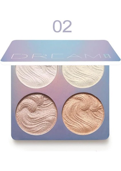 Aputue Fosforlu Makyaj Paleti, 4 Renk Işıl Işıl Parlak Highlighter, Uzun Süre Dayanıklı Su Geçirmez Işıltılı Highlighter, Yüz Aydınlatıcı Makyaj Paleti, Cilt Tonu ve Yüz Hatlarını Aydınlatmak Için