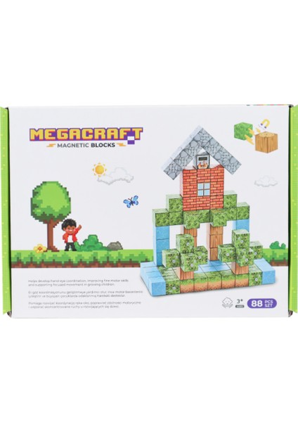 Megacraft Orman ve Ev Temalı Mıknatıslı Bloklar 88 Parça Kız Erkek Çocuk Oyuncak Eğitici Oyuncaklar