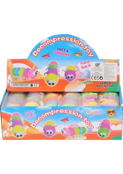 1975-1 Dikenli Işıklı Renkli Elastik Böcek Kız Erkek Çocuk Oyuncak Eğitici Oyuncaklar fiyatları