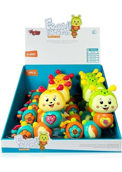 JLG-855-142A Işıklı ve Müzikli Tırtıl Bebek -Vrd Kız Erkek Çocuk Oyuncak Eğitici Oyuncaklar fiyatları