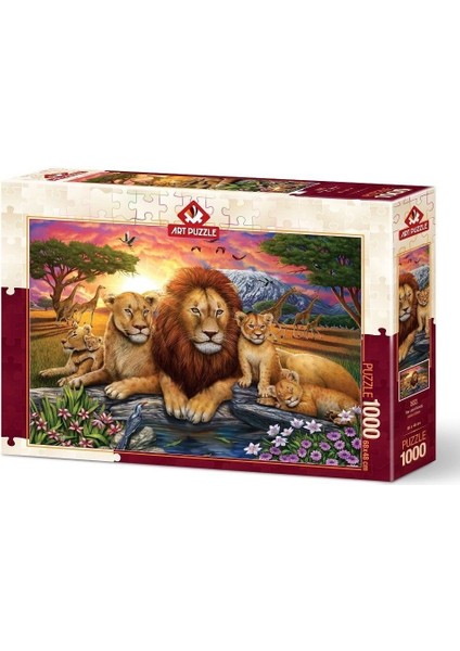 5221 Art Puzzle, Aslan Ailesi 1000 Parça Puzzle Kız Erkek Çocuk Oyuncak Eğitici Oyuncaklar