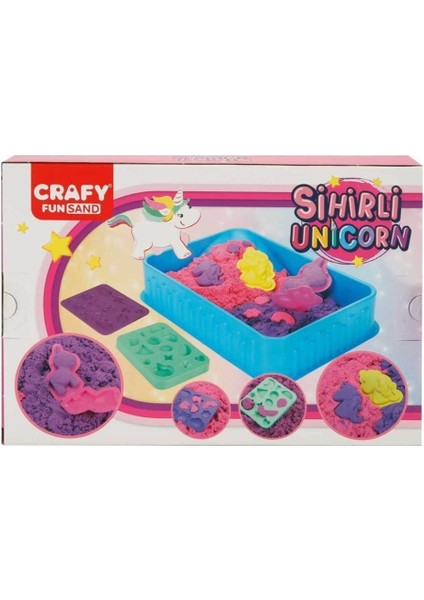 3471 Crafy Sihirli Unicorn Oyun Kumu Seti 250 G Kız Erkek Çocuk Oyuncak Eğitici Oyuncaklar
