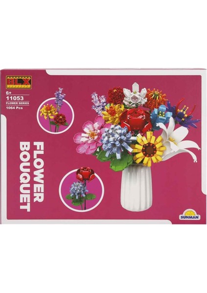 S00004699 Flower Set Renkli ve Çeşitli Çiçek Buket Kız Erkek Çocuk Oyuncak Eğitici Oyuncaklar