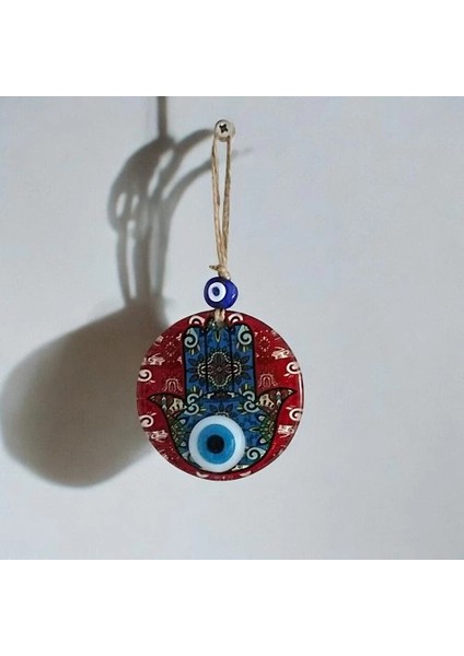 Fatma Ana Bereket Eli Desenli Nazar Boncuklu Duvar Süsü 10 cm Cam Duvar Süsü modelleri
