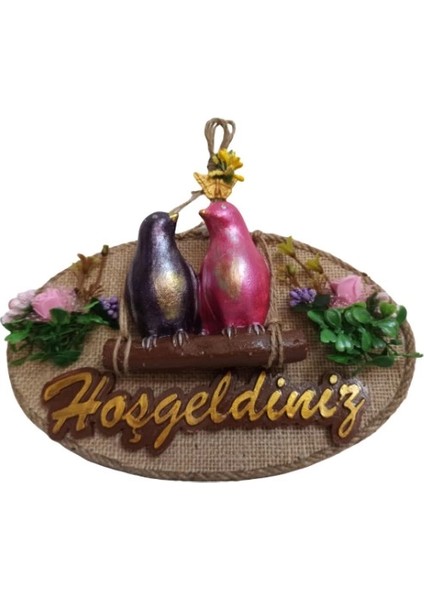 Kuş Tasarımlı Hoşgeldiniz Kapı Süsü