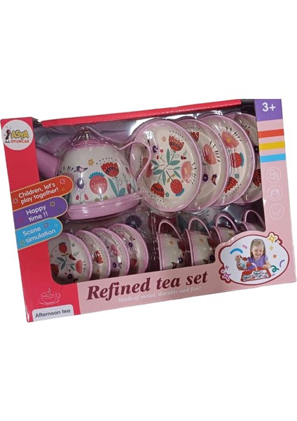 A8261-966-D32 D27 Kt Metal Çay Seti Kız Erkek Çocuk Oyuncak Eğitici Oyuncaklar