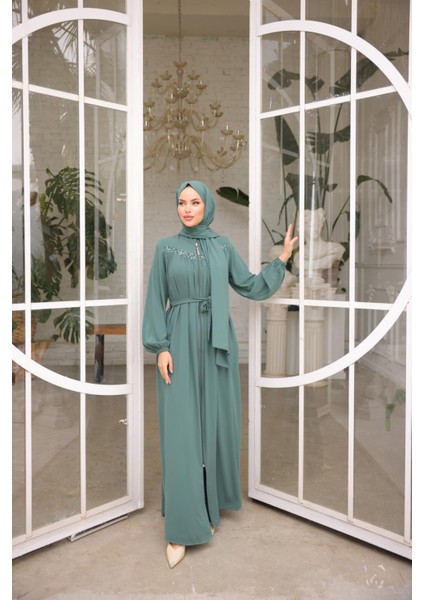 Mint Robalı Boncuklu Ferace NSR5016 fiyatları