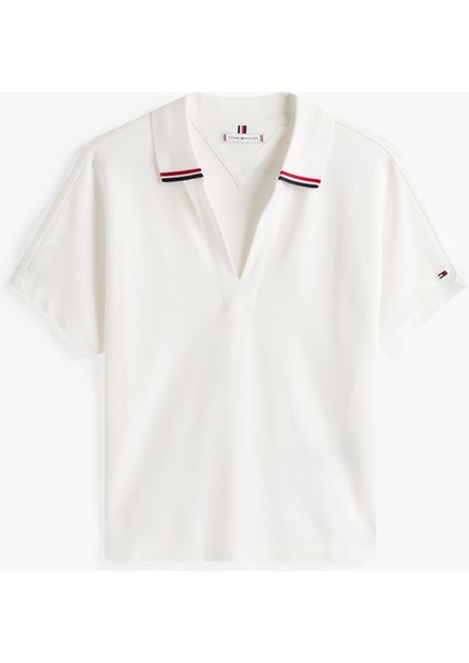 Lyocell Tıppıng Open Ss Polo Kadın Beyaz Polo - WW0WW46512 indirimleri